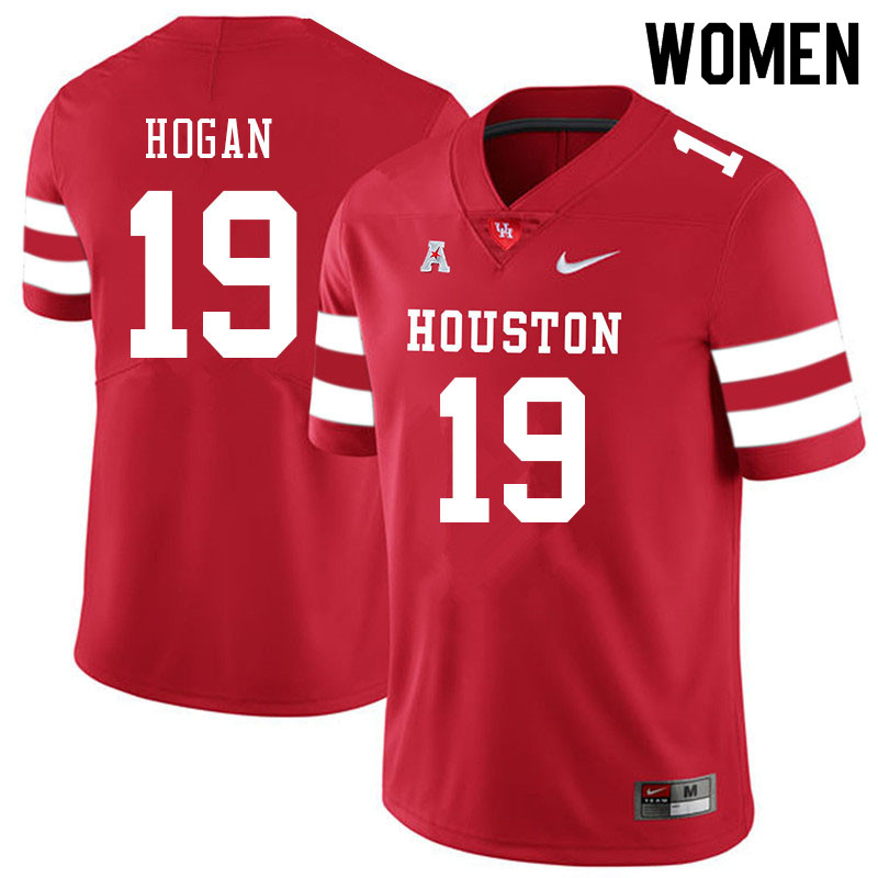 Women #19 Alex Hogan Houston Cougars College Football Jerseys Sale-Red - Click Image to Close
